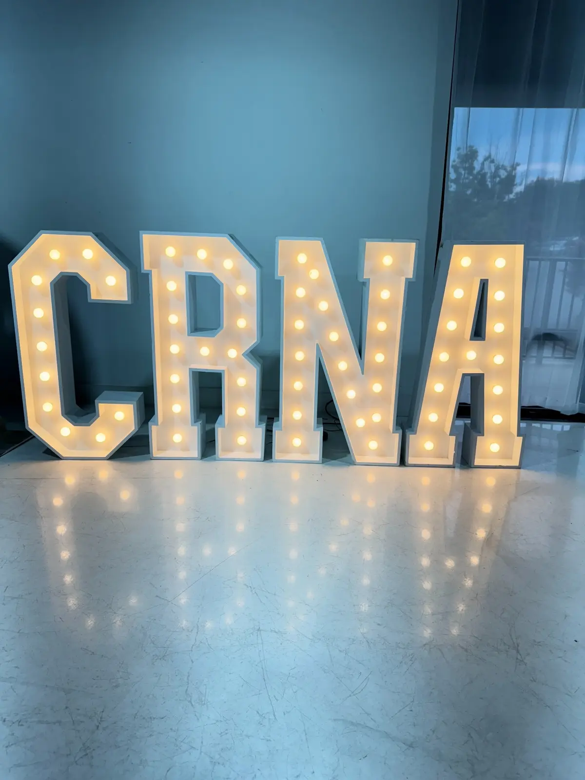 CRNA illuminated marquee letters